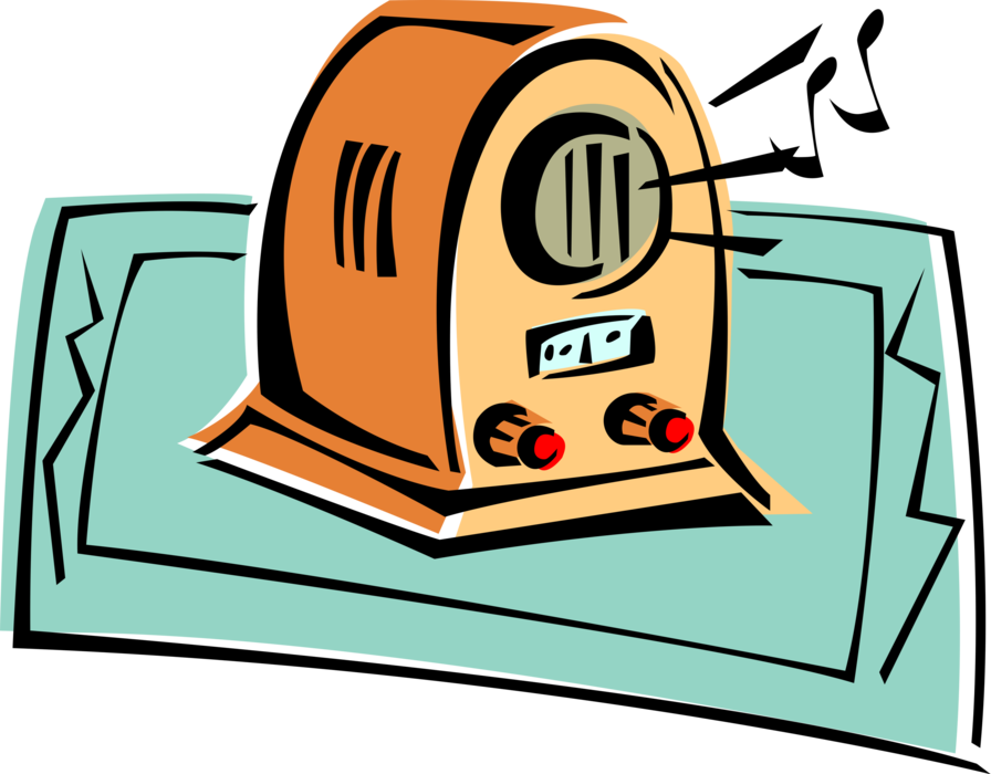 Vector Illustration of Radio for Receiving Broadcasts Over Airwaves