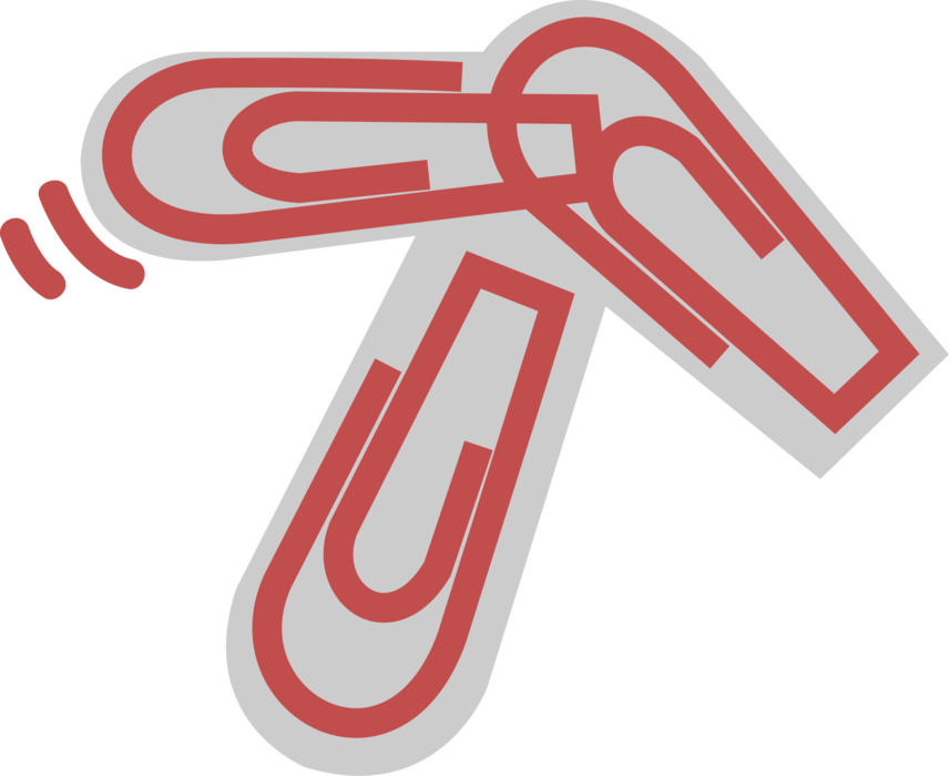 Vector Illustration of Paper Clip or Paperclip Office Stationery Tool used to Hold Together Sheets of Paper