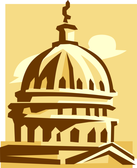 Vector Illustration of United States Capitol Seat of Government Congress Washington, District of Columbia