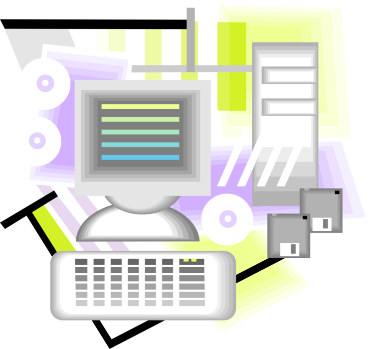 Vector Illustration of Personal Computer Workstation Technology