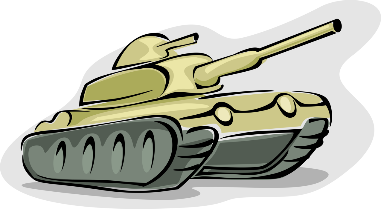 Vector Illustration of Military Armoured Fighting Tank Vehicle