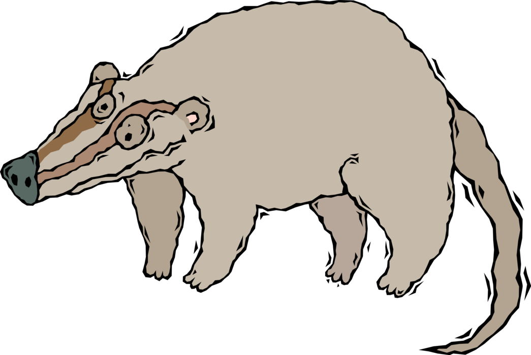 Vector Illustration of Ant Eater Aardvark Nocturnal Mammal
