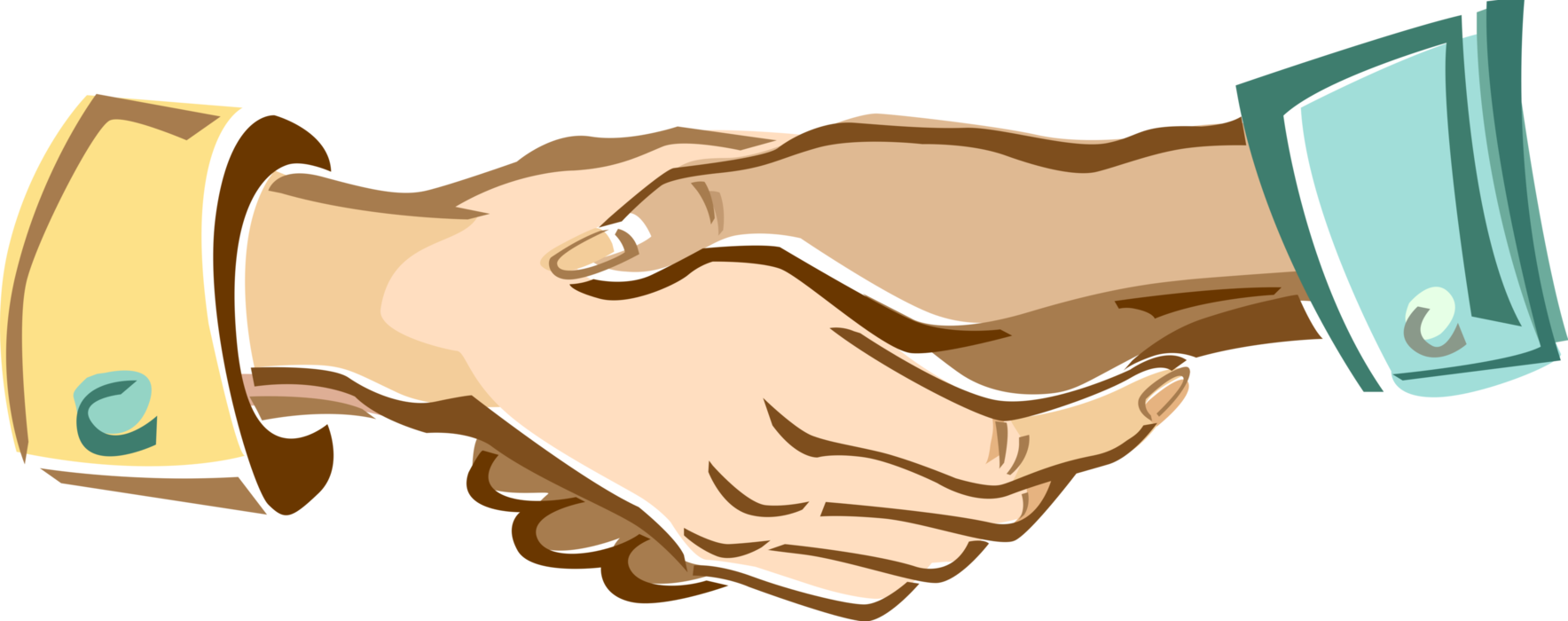 Vector Illustration of Shaking Hands in Handshake of Introduction Greeting or Agreement
