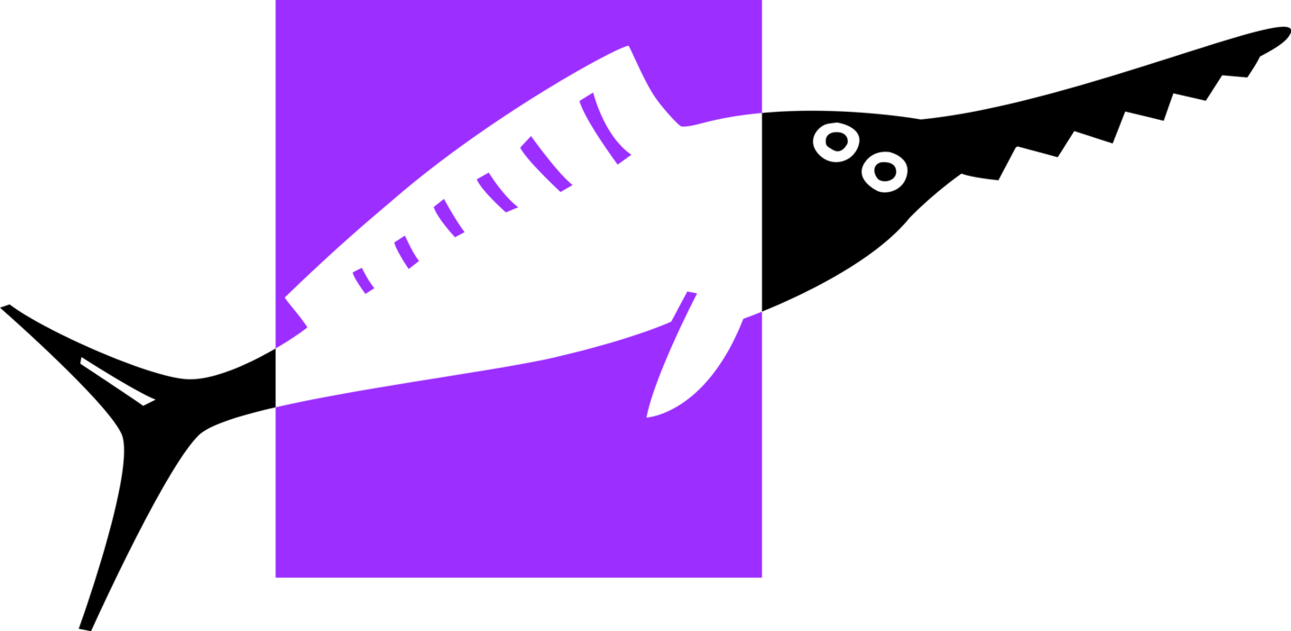 Vector Illustration of Predatory Marine Broadbill Swordfish Gamefish 