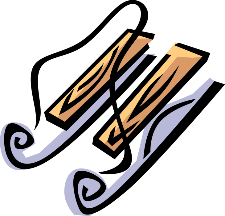 Vector Illustration of Winter Sled or Toboggan for Sliding Down Snow Covered Hills