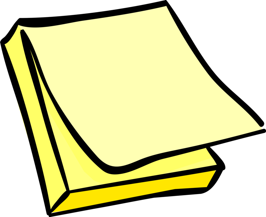 Vector Illustration of Post-It Note or Sticky Notes Temporarily Attaches Notes to Documents