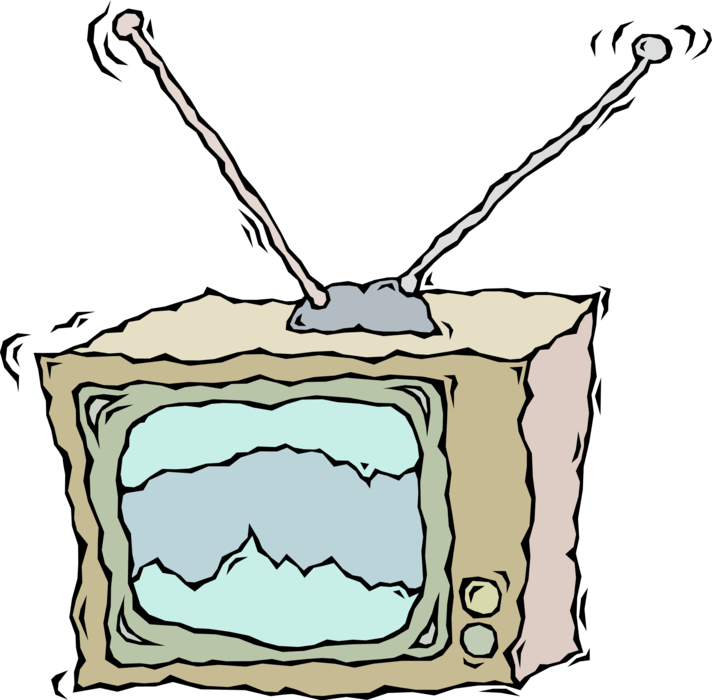 Vector Illustration of Television or TV Set Mass Medium, for Entertainment, Education, News, and Advertising