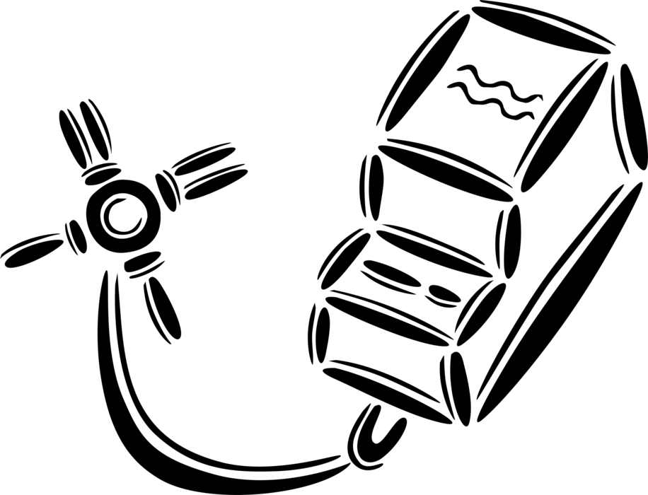 Vector Illustration of Electrical Voltage Converter Power Adapter with Connectors