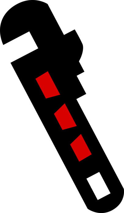 Vector Illustration of Monkey Wrench Pipe Wrench or Stillson Wrench used for Turning Soft Iron Pipes