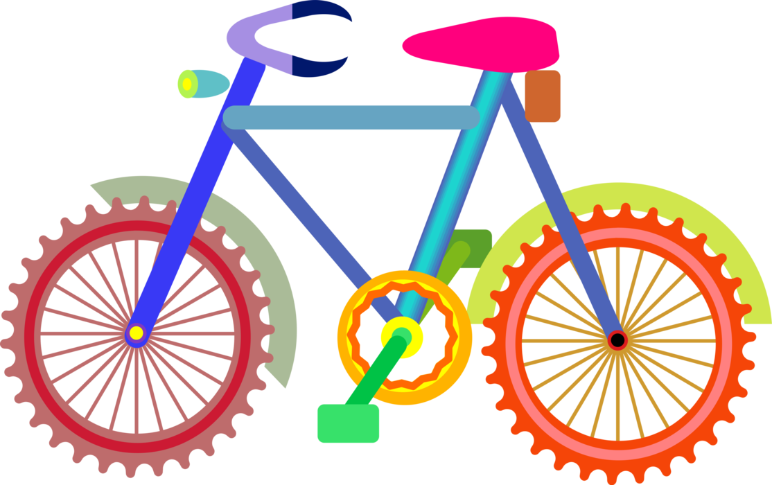 Vector Illustration of Bicycle Bike or Cycle Human-Powered, Pedal-driven, Single-Track Vehicle