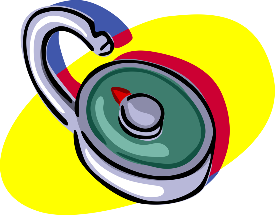 Vector Illustration of Combination Padlock Lock with Number Sequence Padlock Locking Device Provides Security