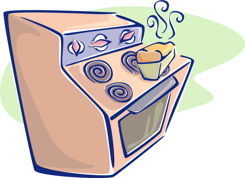 Vector Illustration of Kitchen Appliance Electric Stove, Range or Oven