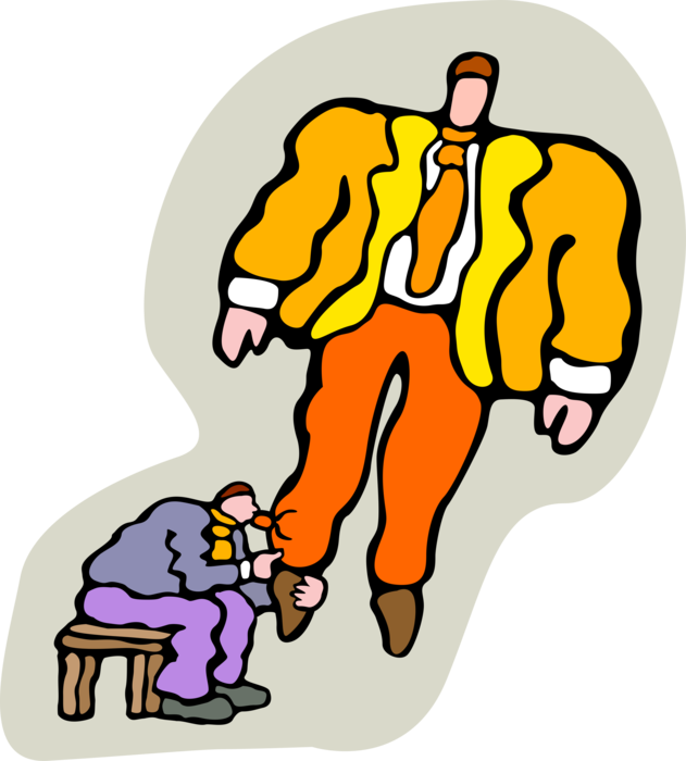 Vector Illustration of Office Worker with Inflatable Balloon Businessman