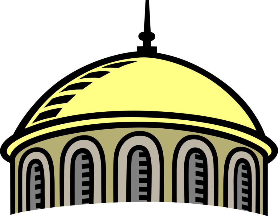 Vector Illustration of Architecture Church Dome