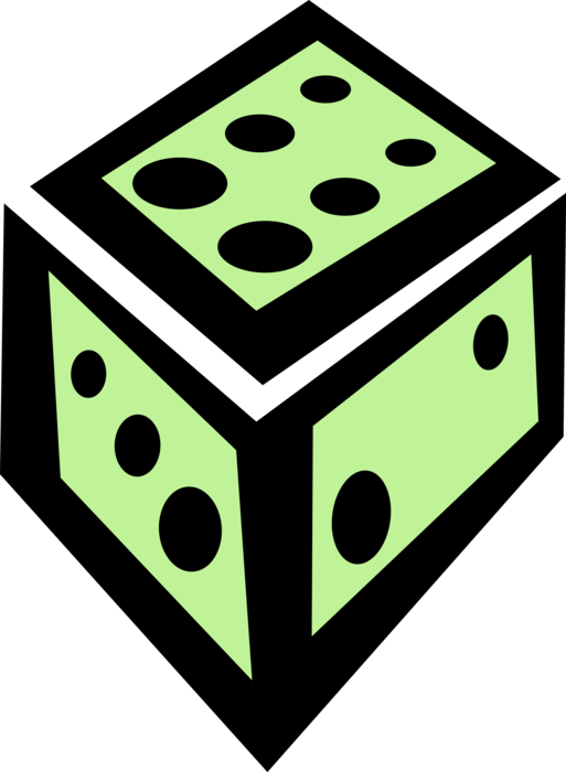 Vector Illustration of Dice used in Pairs in Casino Games of Chance or Gambling