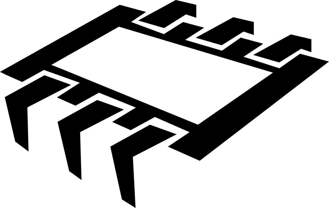 Vector Illustration of Information Technology Computer Chip Integrated Circuit Electronic Component