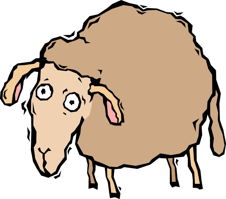 Vector Illustration of Ruminant Livestock Mammal Sheep