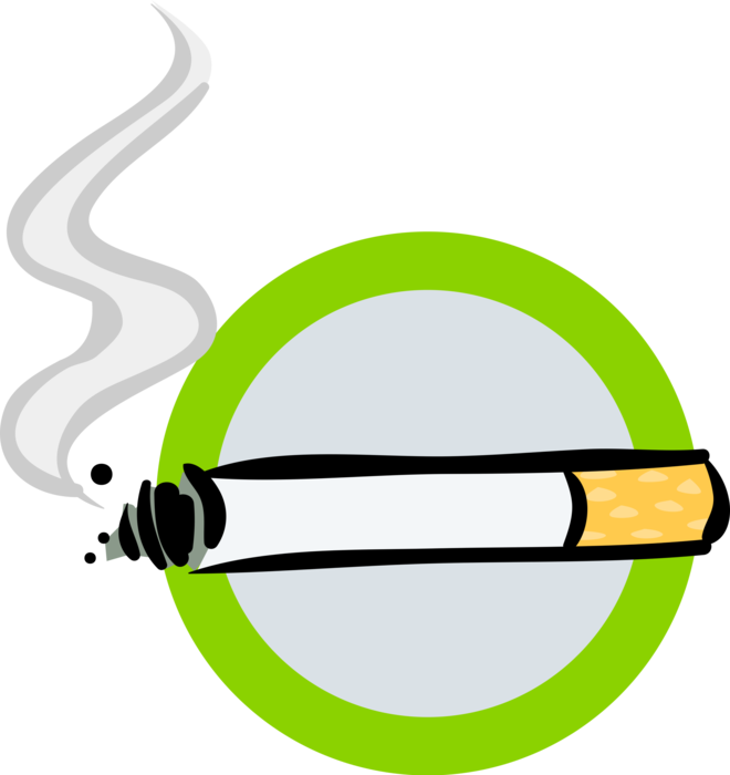 Vector Illustration of Tobacco Smoking Cigarette Smoking Allowed Sign