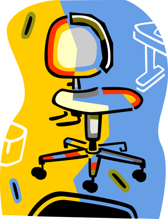 Vector Illustration of Office Steno Chair Furniture on Wheels