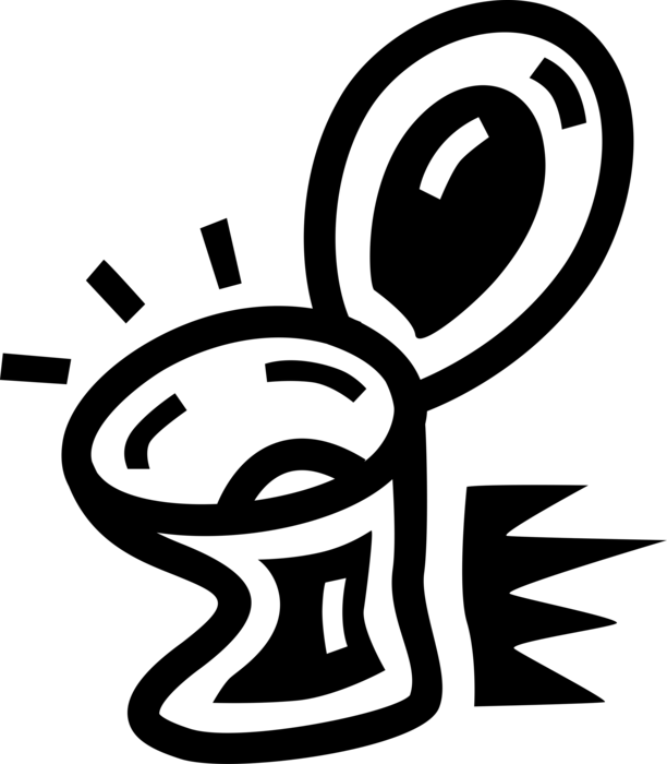 Vector Illustration of Toilet Sanitation Fixture for Disposal of Human Urine and Feces