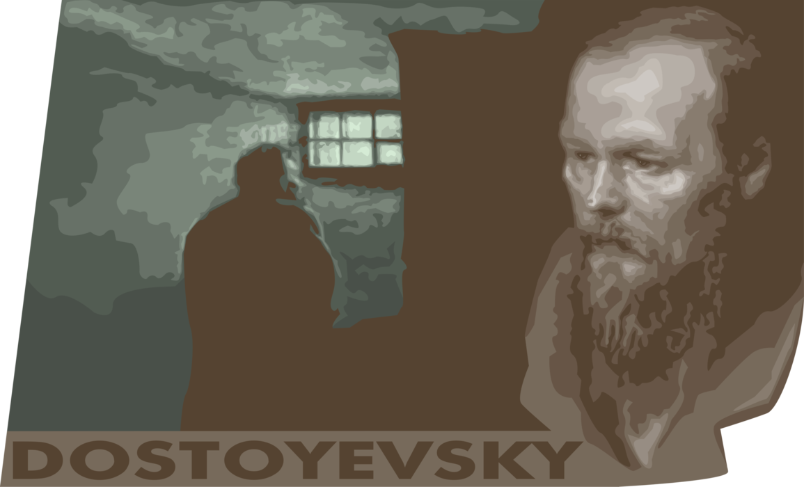 Vector Illustration of Fyodor Dostoyevsky, Russian Novelist, Writer, Essayist, Journalist and Philosopher