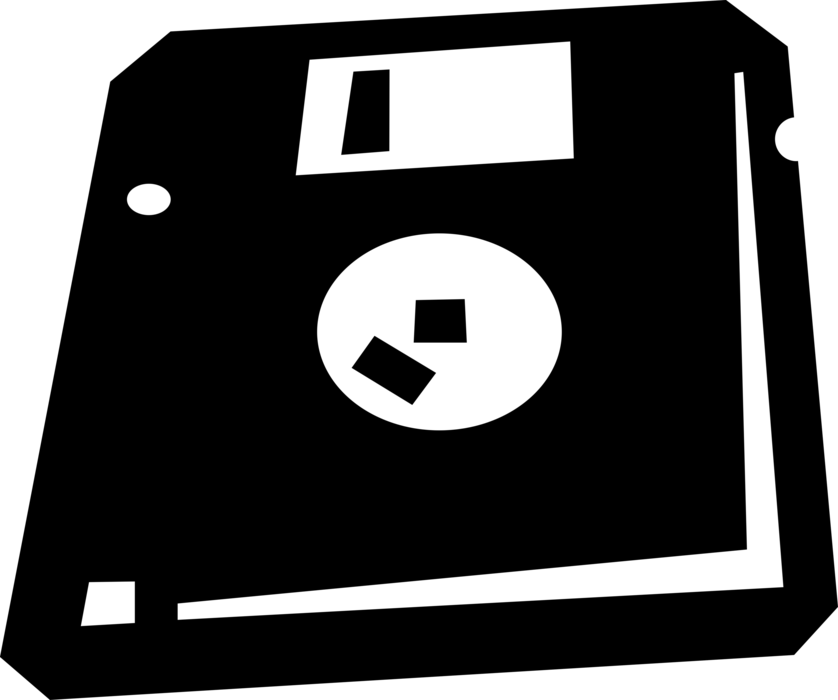 Vector Illustration of Floppy Disk Digital Storage Media