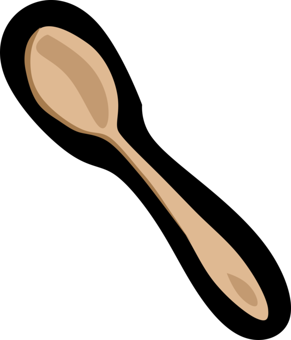 Vector Illustration of Wooden Spoon Kitchenware Utensil