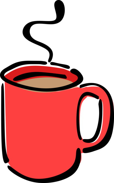 Vector Illustration of Cup of Hot Freshly Brewed Coffee Beverage Drink