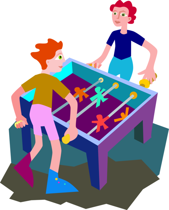Vector Illustration of Foosball Table Soccer or Football Table-Top Sport Game