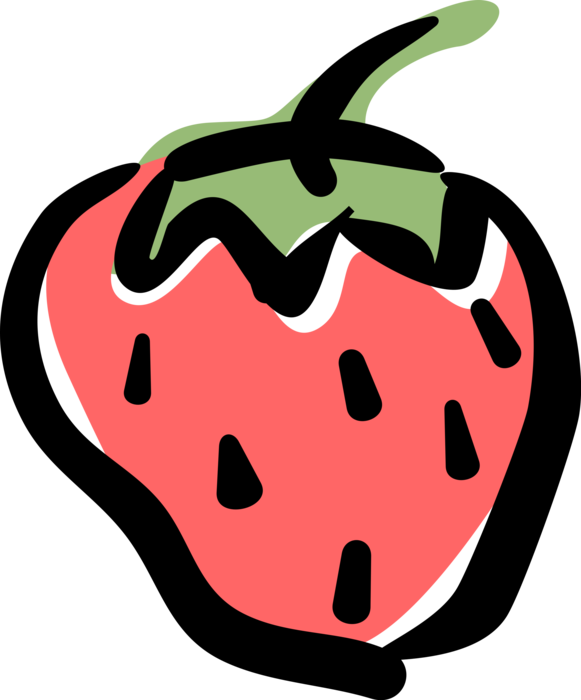 Vector Illustration of Garden Strawberry Edible Fruit