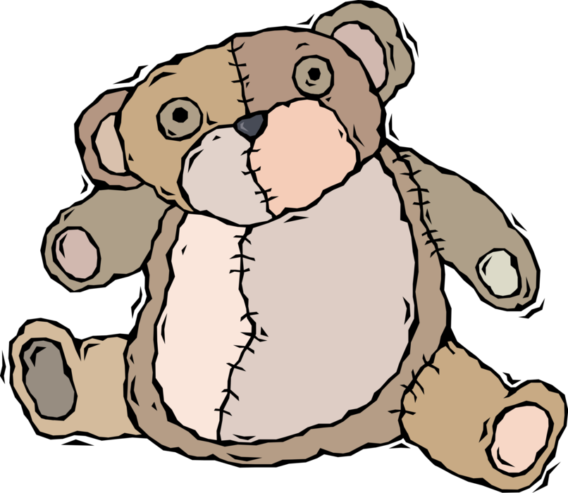 Vector Illustration of Teddy Bear Stuffed Animal Child's Toy
