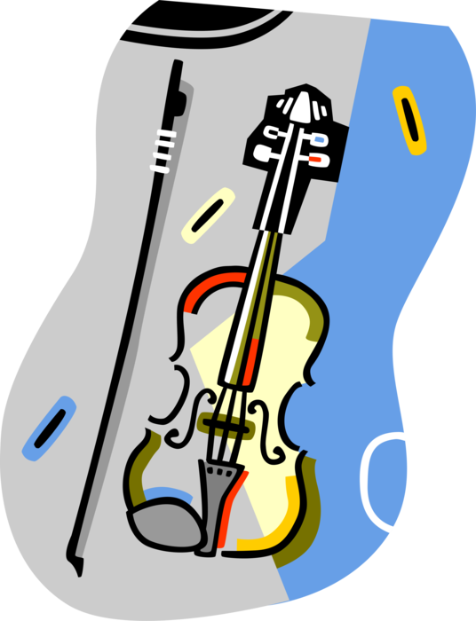 Vector Illustration of Violin or Fiddle Stringed Musical Instruments