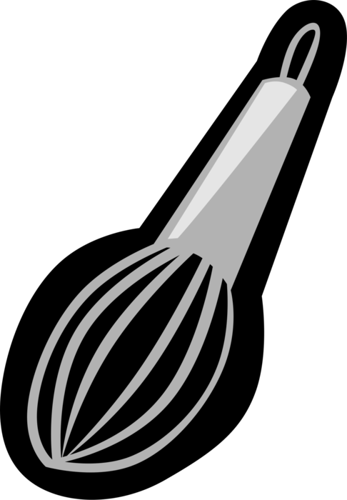 Vector Illustration of Whisk Cooking Utensil Blends Food Ingredients Smooth