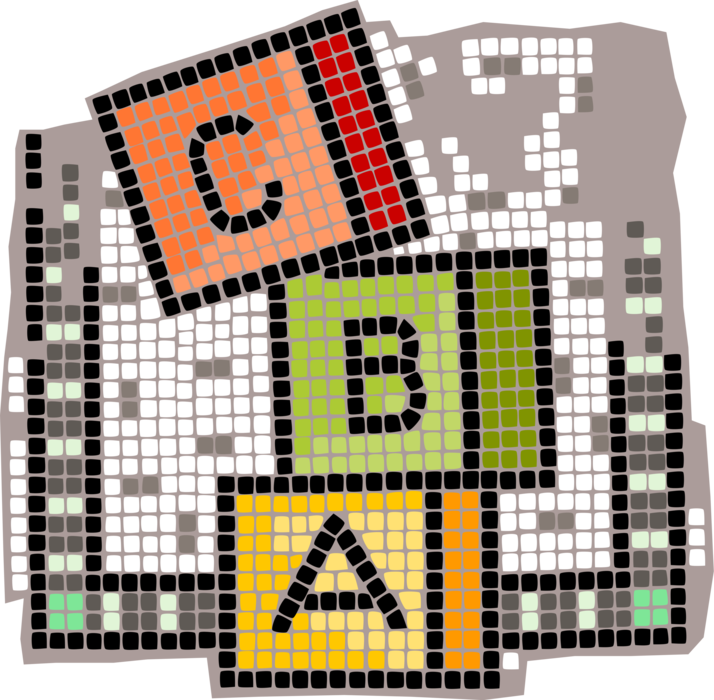 Vector Illustration of Decorative Mosaic Children's Building Blocks