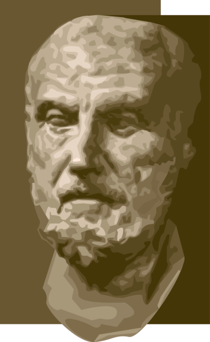 Vector Illustration of Hippocrates Classical Greece Greek Physician Father of Western Medicine