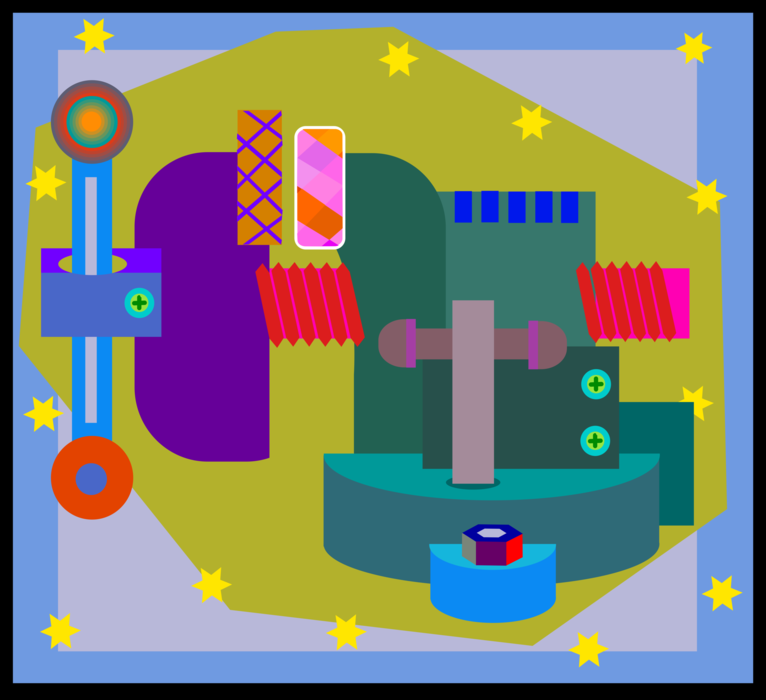 Vector Illustration of Workbench Vise or Vice with Two Parallel Jaws Secure Objects