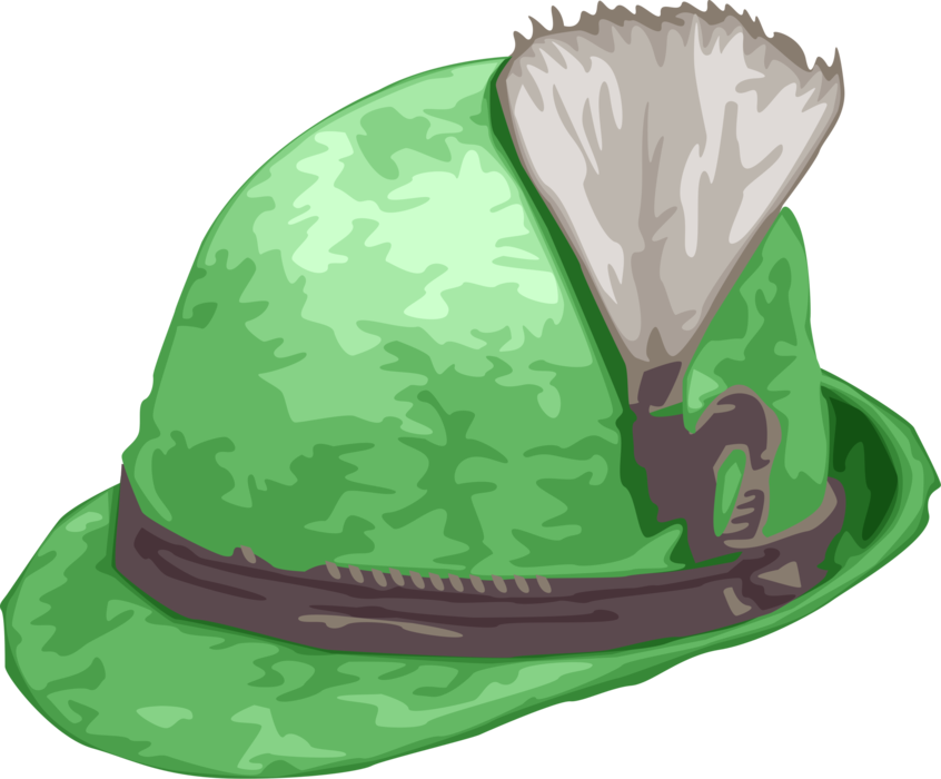 Vector Illustration of Alpine Hat of Switzerland with Feather Protects Against the Elements
