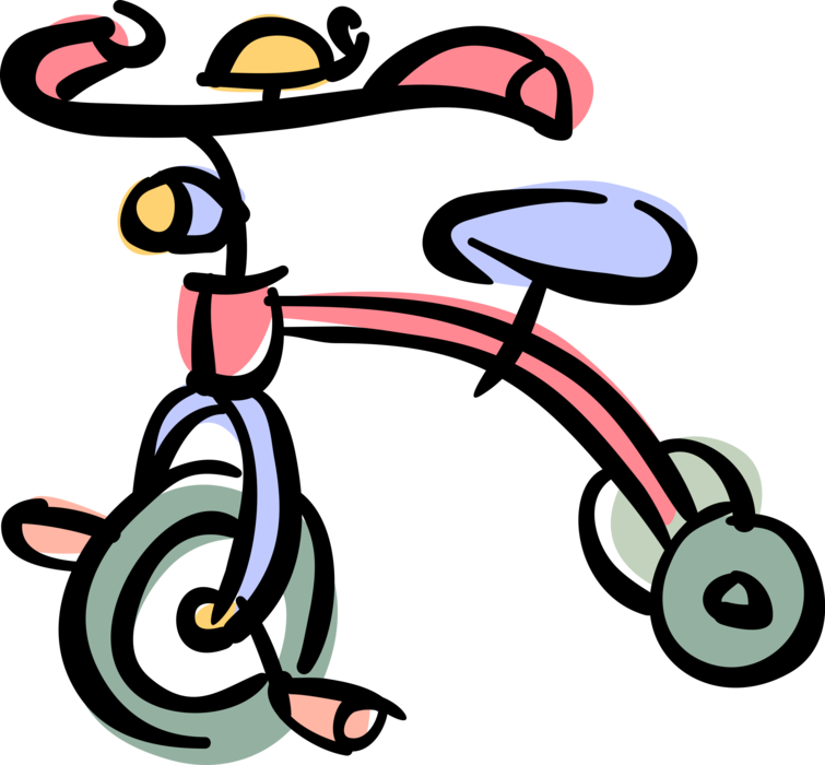 Vector Illustration of Child's Tricycle Riding Bike Play Toy