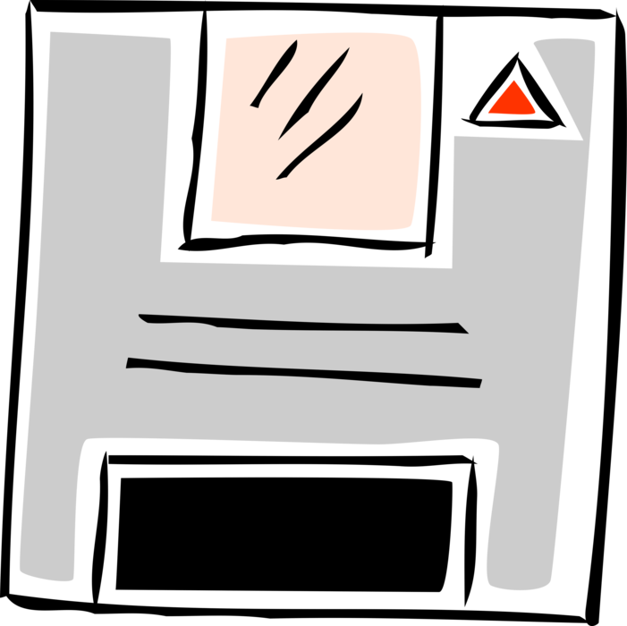 Vector Illustration of Floppy Disk Digital Storage Media