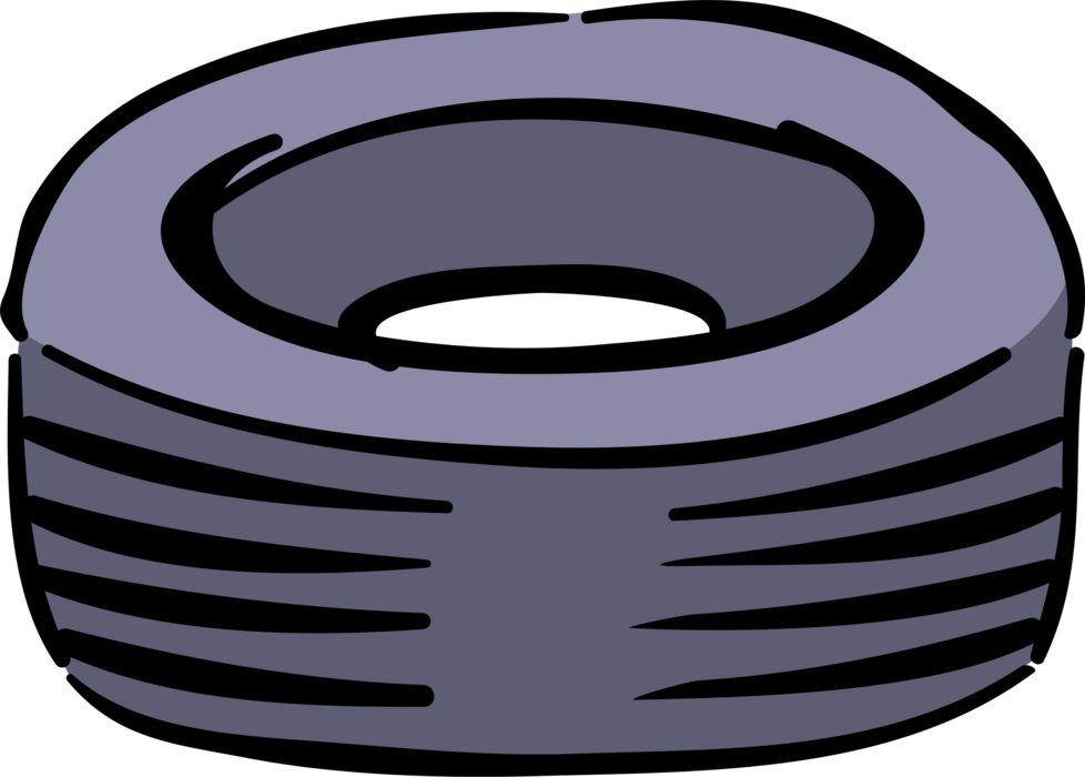 Vector Illustration of Automobile Motor Vehicle Car Wheel Rubber Tire