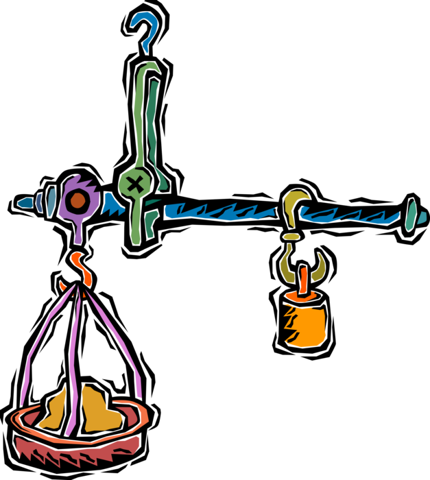 Vector Illustration of Weigh Scale Force-Measuring Device for Weight Measurement