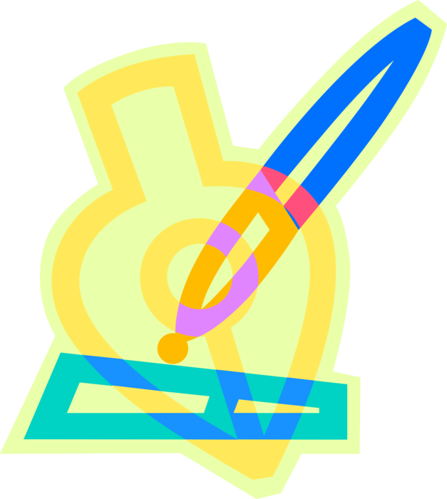 Vector Illustration of Fountain Pen Writing Instrument
