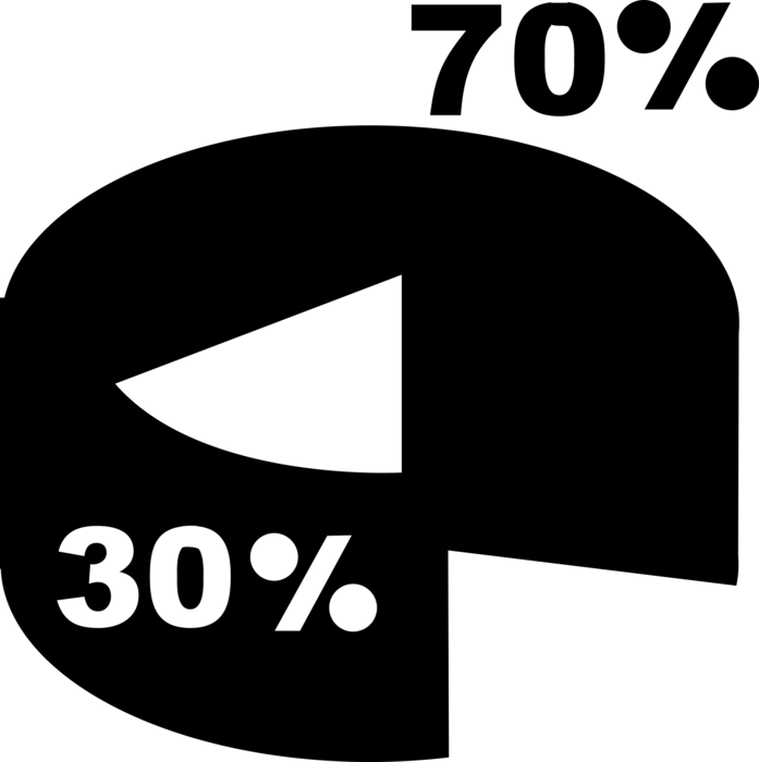 Vector Illustration of Pie Chart Statistical Infographic Divided into Slices to Illustrate Numerical Proportion