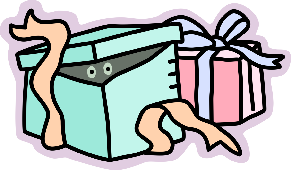 Vector Illustration of Gift Wrapped Birthday, Anniversary, or Christmas Presents