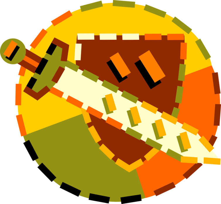 Vector Illustration of Medieval Weapons Sword and Shield