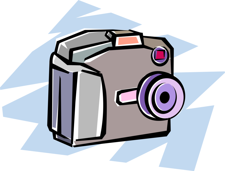 Vector Illustration of Optical Photography Camera Captures Photographic Images