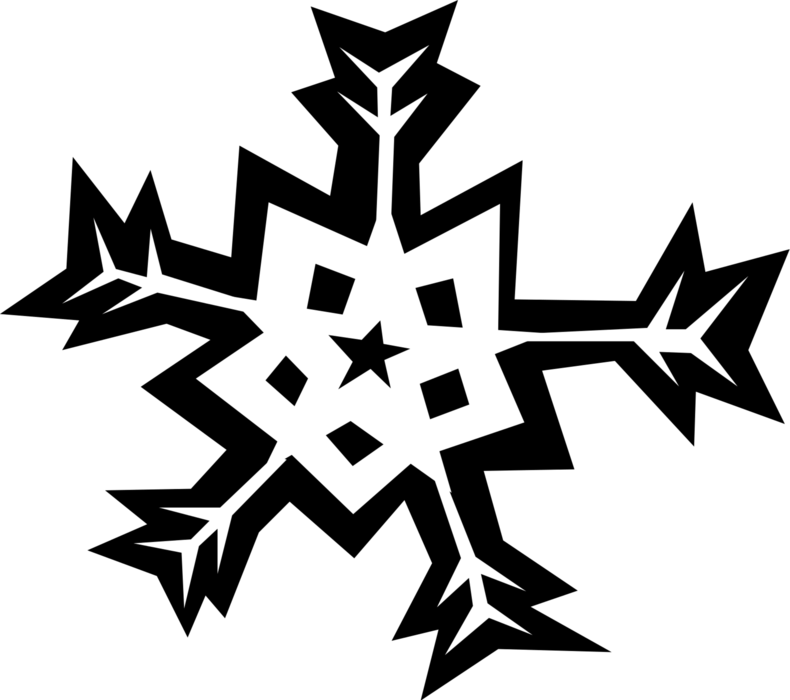 Vector Illustration of Crystal Ice Snowflake