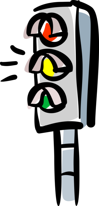 Vector Illustration of Traffic Light Signals or Stop Light Traffic Control Signalling Device
