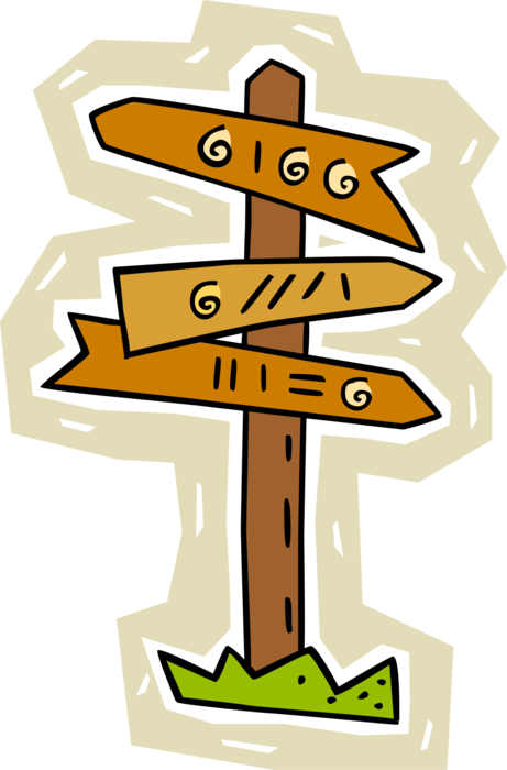 Vector Illustration of Road or Highway Direction Signpost