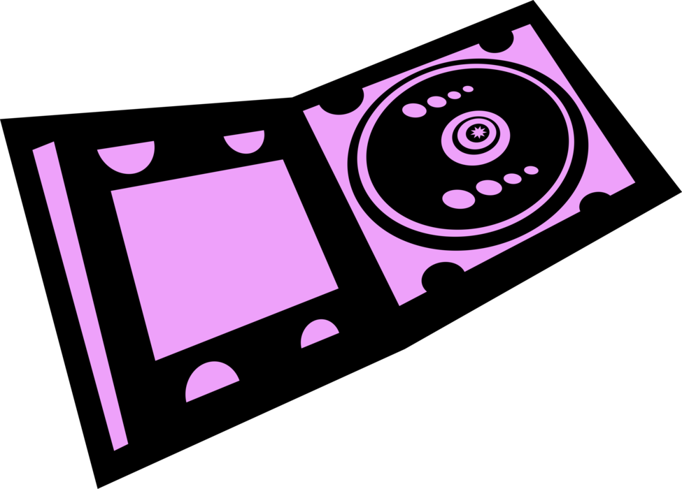 Vector Illustration of CD ROM Compact Disc in Jewel Case